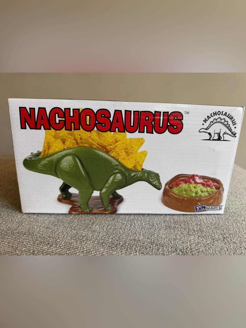 NWT Funwares Brand NACHOsaurus Sculpted Dinosaur Snack & Dip Bowl Set